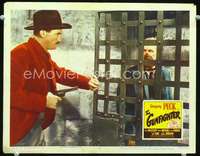 v463 GUNFIGHTER movie lobby card #5 R52 Gregory Peck close up w/gun!