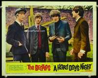 v467 HARD DAY'S NIGHT movie lobby card #7 '64 all 4 Beatles close up!