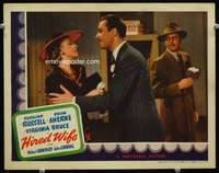 v479 HIRED WIFE movie lobby card '40 Rosalind Russell, Brian Aherne