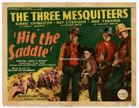 v083 HIT THE SADDLE movie title lobby card '37 The Three Mesquiteers!