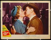 v485 HOODLUM SAINT movie lobby card #8 '46 Powell & Williams kiss c/u!