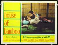 v490 HOUSE OF BAMBOO movie lobby card #2 '55 Robert Stack, Yamaguchi