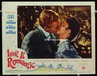 v520 ISN'T IT ROMANTIC movie lobby card '48 Veronica Lake kiss c/u!