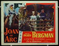 v526 JOAN OF ARC movie lobby card '48 Ingrid Bergman with cool hat!