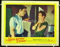 v554 KISS BEFORE DYING movie lobby card #6 '56 killer Robert Wagner!