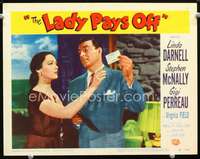 v574 LADY PAYS OFF movie lobby card #8 '51 Linda Darnell, McNally