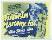 v100 LARCENY INC movie title lobby card R56 Edward G. Robinson, Jane Wyman