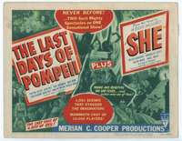 v101 LAST DAYS OF POMPEII/SHE movie title lobby card '48 cool epics!