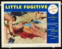 v606 LITTLE FUGITIVE movie lobby card #5 '53 Coney Island beach tale!