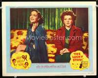 v621 LUCKY STIFF movie lobby card #2 '48 Dorothy Lamour & Trevor c/u