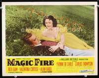 v629 MAGIC FIRE movie lobby card #8 '55 sexy Yvonne De Carlo c/u!