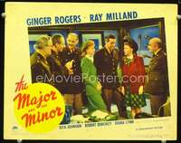 v634 MAJOR & THE MINOR movie lobby card '42 Ginger Rogers, Ray Milland