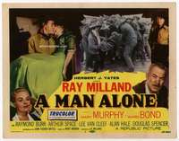 v106 MAN ALONE movie title lobby card '55 Ray Milland, Mary Murphy, Bond