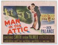 v109 MAN IN THE ATTIC movie title lobby card '53 Palance, Jack the Ripper!