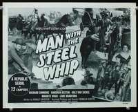 v111 MAN WITH THE STEEL WHIP movie title lobby card '54 entire serial!