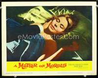 v655 MATTER OF MORALS movie lobby card #2 '61 Maj-Britt Nilsson c/u!