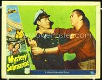 v679 MYSTERY SUBMARINE movie lobby card #2 '51 Macdonald Carey c/u!