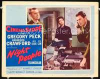 v683 NIGHT PEOPLE movie lobby card #5 '54 Gregory Peck, Buddy Ebsen