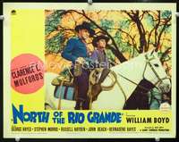 v687 NORTH OF THE RIO GRANDE movie lobby card '37 Boyd on horseback!