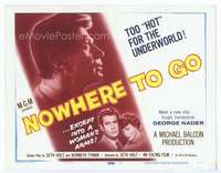 v120 NOWHERE TO GO movie title lobby card '59 tough handsome George Nader!