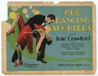v125 OUR DANCING DAUGHTERS movie title lobby card '28 deco Joan Crawford!