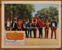 v704 OUTLAWS IS COMING movie lobby card '65 wacky line-up of bad guys!