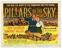 v127 PILLARS OF THE SKY movie title lobby card '56 Dorothy Malone, Chandler