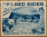 v748 RED RIDER Chap 9 movie lobby card '34 Buck Jones cowboy serial!