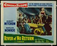 v759 RIVER OF NO RETURN movie lobby card #3 '54Mitchum, Marilyn Monroe