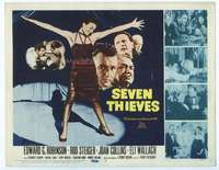 v140 SEVEN THIEVES movie title lobby card '59 Ed G. Robinson, Joan Collins