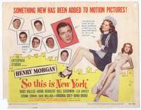 v145 SO THIS IS NEW YORK movie title lobby card '48 Henry Morgan, Vallee