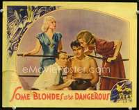 v805 SOME BLONDES ARE DANGEROUS movie lobby card '37 boxing & babes!