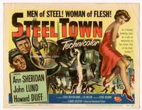 v150 STEEL TOWN movie title lobby card '52 sexy Ann Sheridan in the flesh!