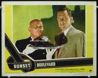 v842 SUNSET BLVD movie lobby card #1 '50 William Holden, von Stroheim