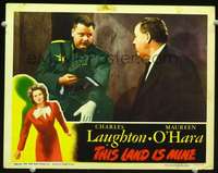 v868 THIS LAND IS MINE movie lobby card '43 Charles Laughton, Slezak
