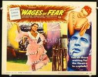 v899 WAGES OF FEAR movie lobby card #4 '55 pretty Vera Clouzot c/u!