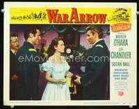 v900 WAR ARROW movie lobby card #2 '54 Maureen O'Hara, Jeff Chandler