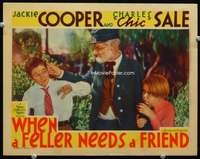 v906 WHEN A FELLER NEEDS A FRIEND movie lobby card '32 Jackie Cooper