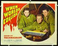 v909 WHEN WORLDS COLLIDE movie lobby card #6 '51 close up of 3 stars!
