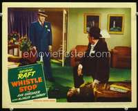 v911 WHISTLE STOP movie lobby card '46 George Raft at murder scene!