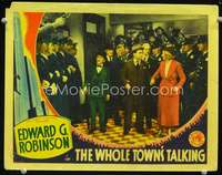 v914 WHOLE TOWN'S TALKING movie lobby card '35 Robinson, Jean Arthur