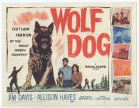 v162 WOLF DOG movie title lobby card '58 Allison Hayes, German Shepherd!