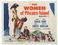 v163 WOMEN OF PITCAIRN ISLAND movie title lobby card '57 Lynn Bari, Craig