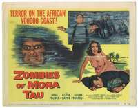 v165 ZOMBIES OF MORA TAU movie title lobby card '57 undead ocean voodoo!