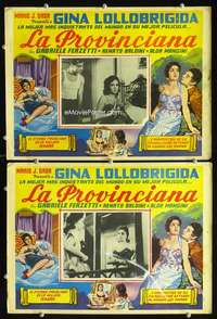 y337 WAYWARD WIFE 2 Mexican movie lobby cards '54 Gina Lollobrigida