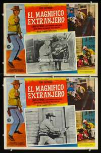 y332 MAGNIFICENT STRANGER 2 Mexican movie lobby cards '67 Eastwood