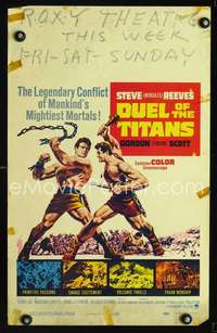 y062 DUEL OF THE TITANS movie window card '63 Hercules vs Tarzan!
