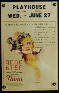 y167 NANA movie window card '34 art of Anna Sten, Dorothy Arzner