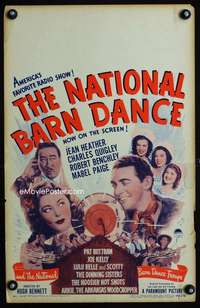 y168 NATIONAL BARN DANCE movie window card '44 Benchley, radio stars!