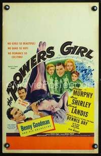 y195 POWERS GIRL movie window card '42sexy Carole Landis,Benny Goodman